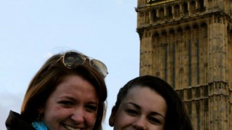 Katie Maraghy (left) and Ryan Greene are studying abroad in London this spring.
Courtesy of Catherine Leonard.
