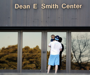 North Carolina fans paid their respects in front of the Dean Smith Center on Feb. 8 Photo: Al Drago