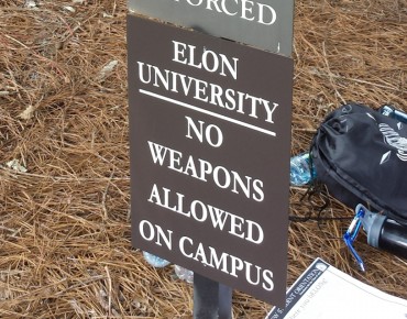 New signs posted around Elon warn that weapons are not allowed on campus.