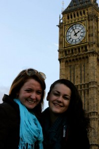 Katie Maraghy (left) and Ryan Greene are studying abroad in London this spring. Courtesy of Catherine Leonard.