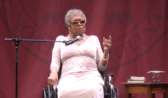 Dr. Maya Angelou at Elon's Fall Convocation in 2012.
