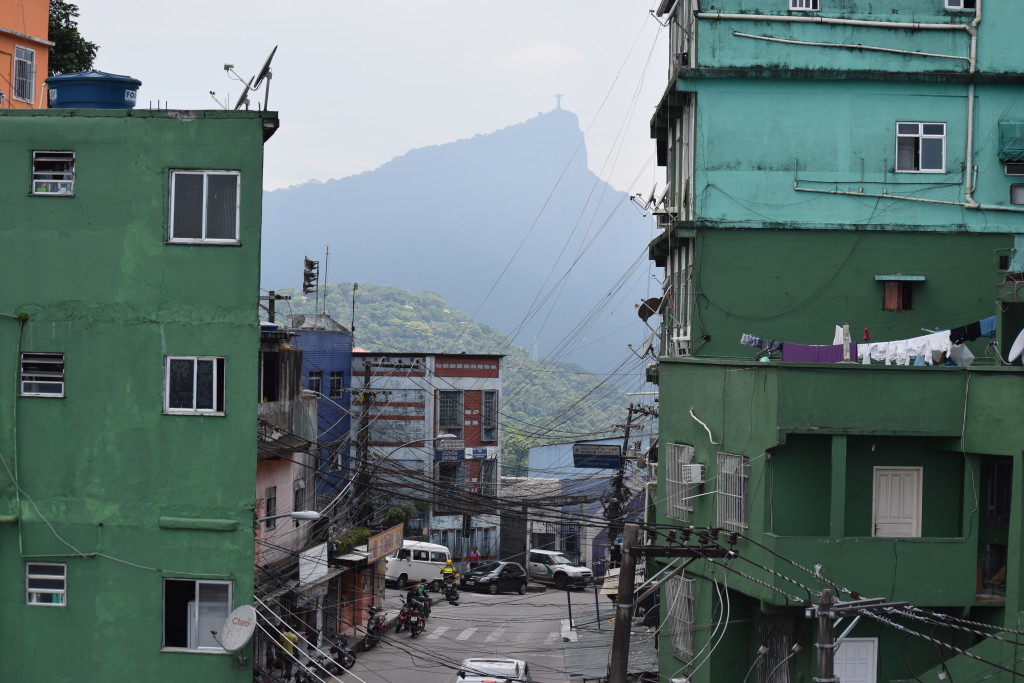 Looking at Chirst the Redeemer from the top of Rocinha.